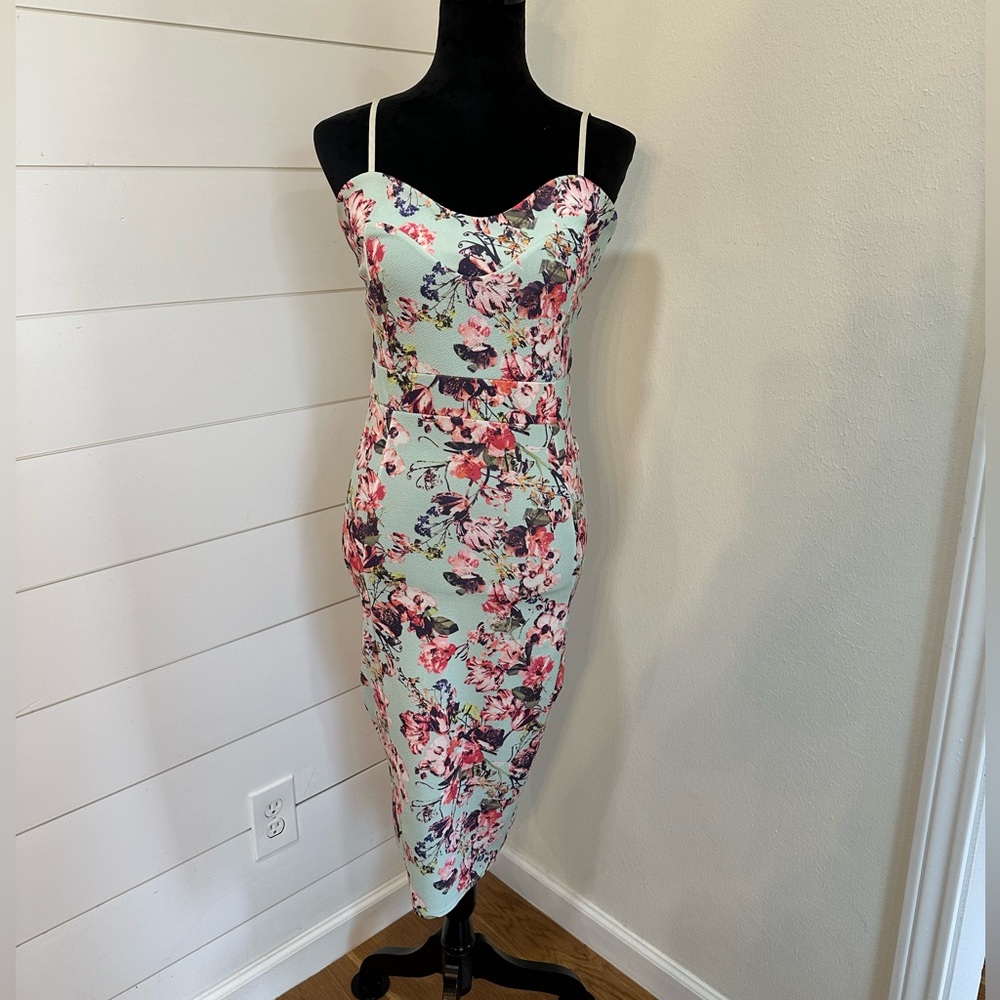 Boohoo floral print midi dress
